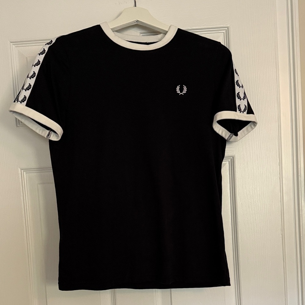 Fred Perry Black Tee with White Trim
